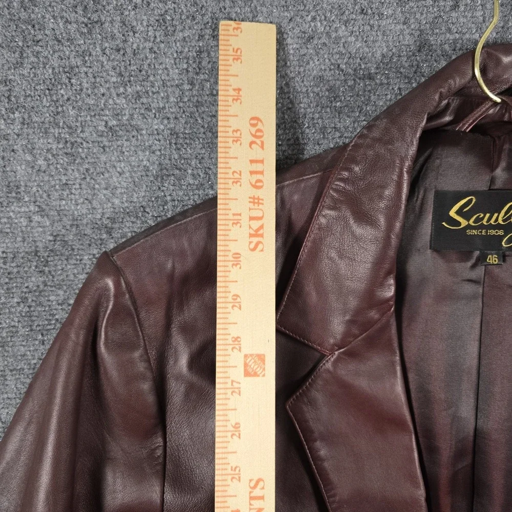Scully Men's Brown Genuine Leather Western Blazer Sport Coat Jacket 46R